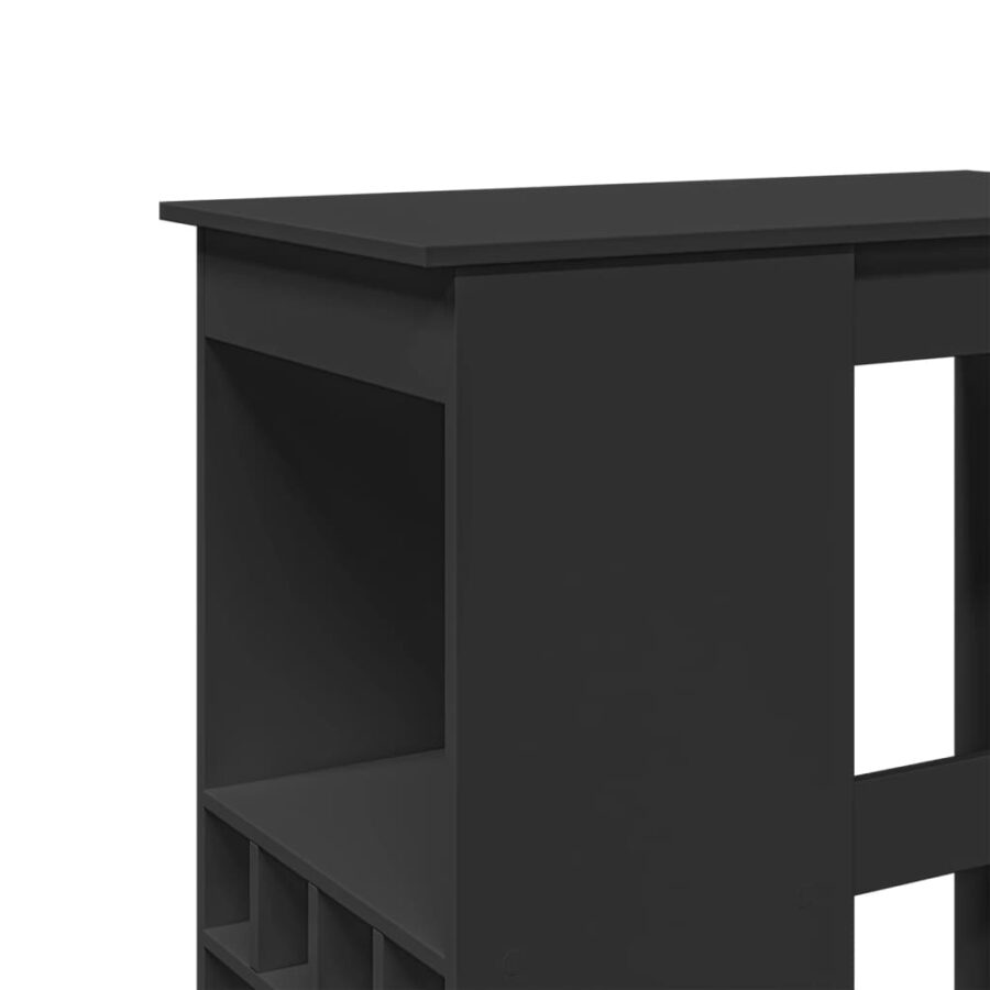 Bartafel met rekken 90x47,5x103,5 cm bewerkt hout zwart - Afbeelding 7