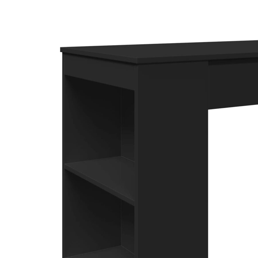 Bartafel met rekken 95x47x103,5 cm bewerkt hout zwart - Afbeelding 7