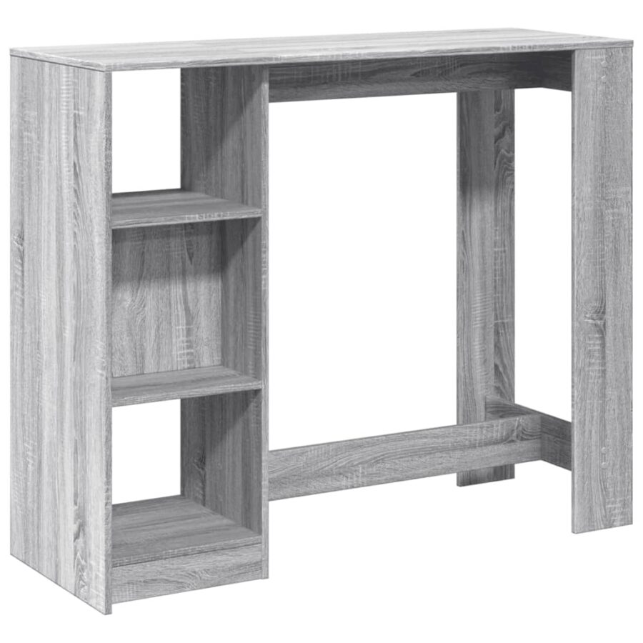 Bartafel met schap 124x46x103,5 cm bewerkt hout grijs sonoma - Afbeelding 2