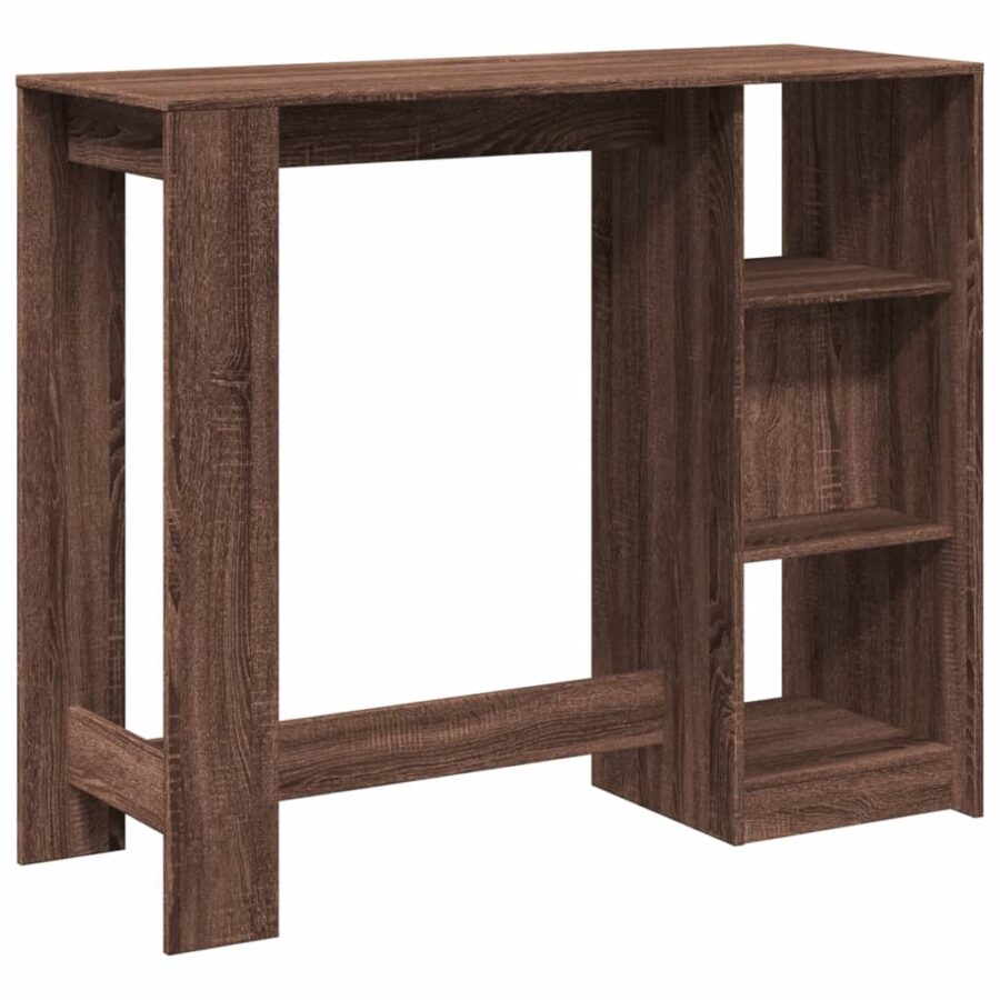 Bartafel met schap 124x46x103,5 cm bewerkt hout bruin eiken - Afbeelding 6