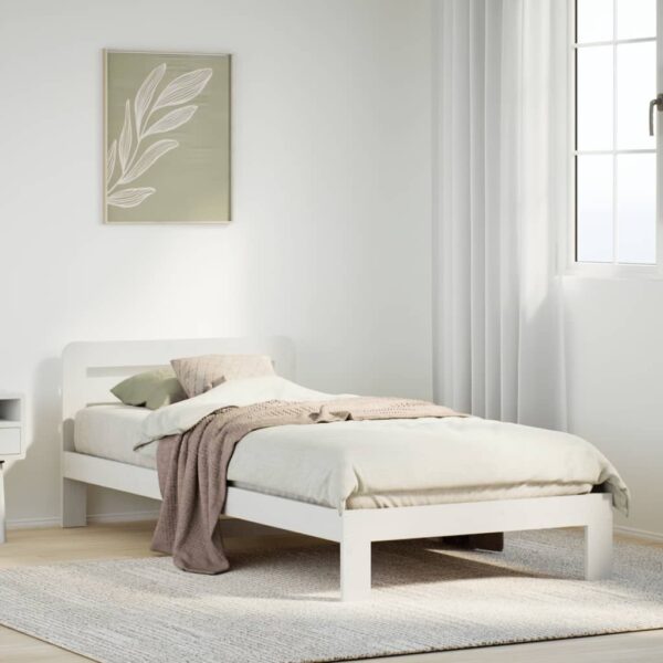 Bedframe zonder matras massief grenenhout wit 90x190 cm