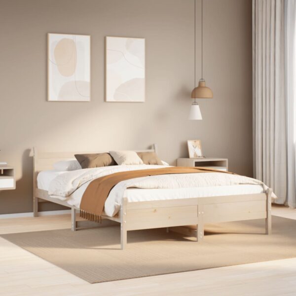 Bedframe zonder matras massief grenenhout 140x190 cm