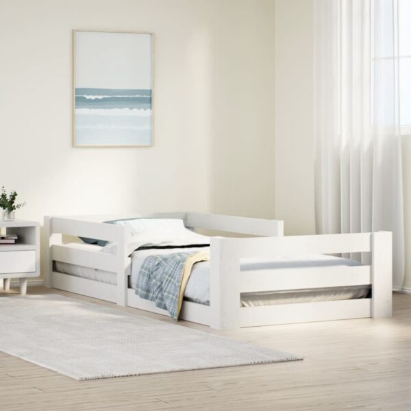 Bedframe zonder matras massief grenenhout wit 80x200 cm