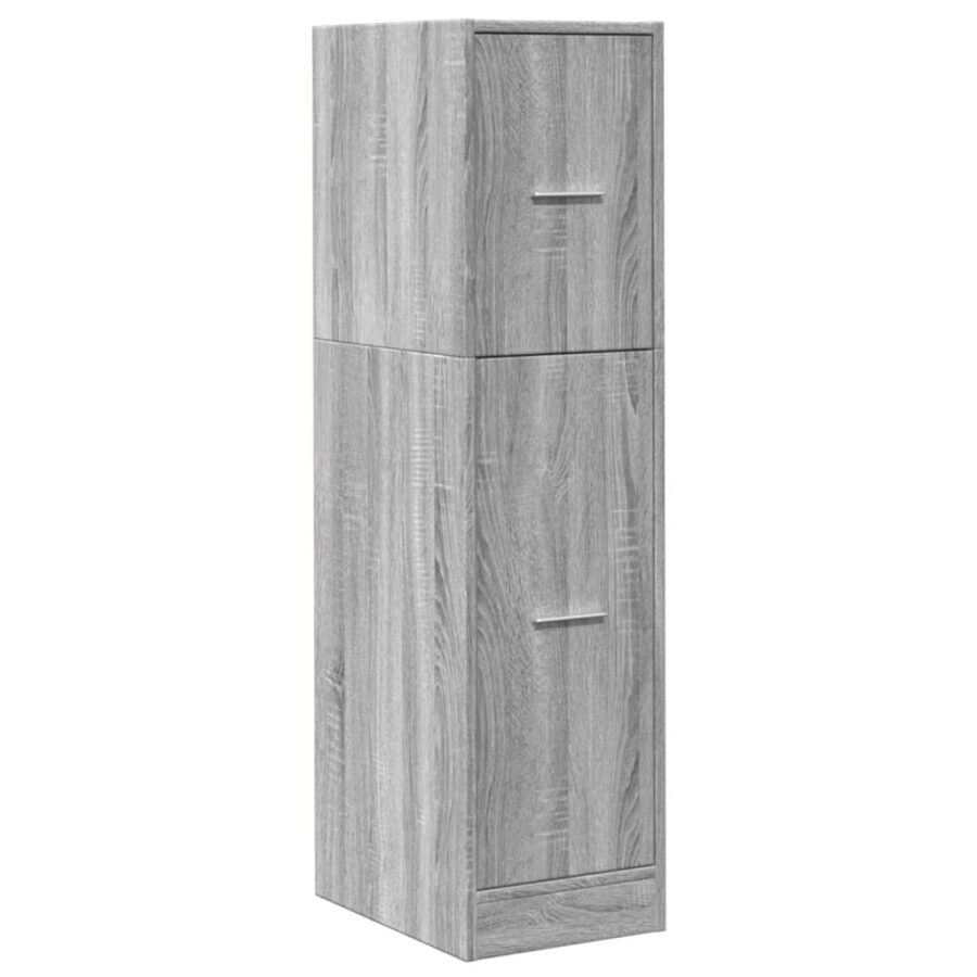 Apothekerskast 30x41x118 cm bewerkt hout grijs sonoma eiken - Afbeelding 3