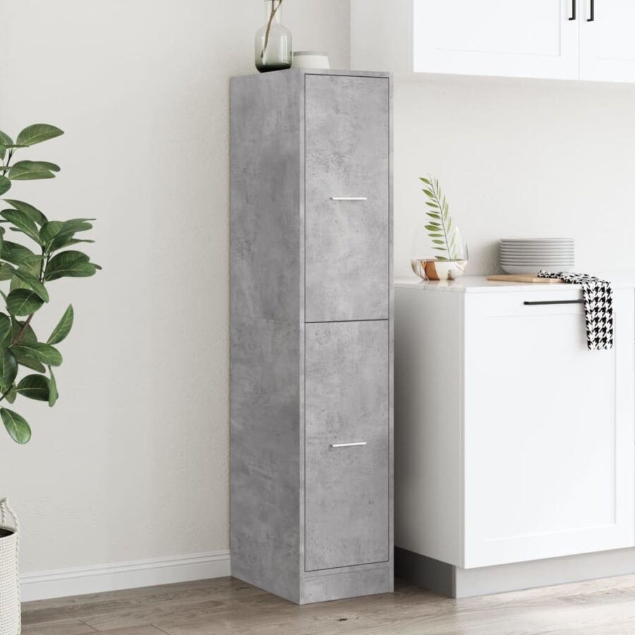 Apothekerskast 30x41x144,5 cm bewerkt hout betongrijs - Afbeelding 4