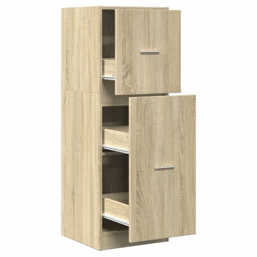 Apothekerskast 40x41x118 cm bewerkt hout sonoma eikenkleurig - Afbeelding 2