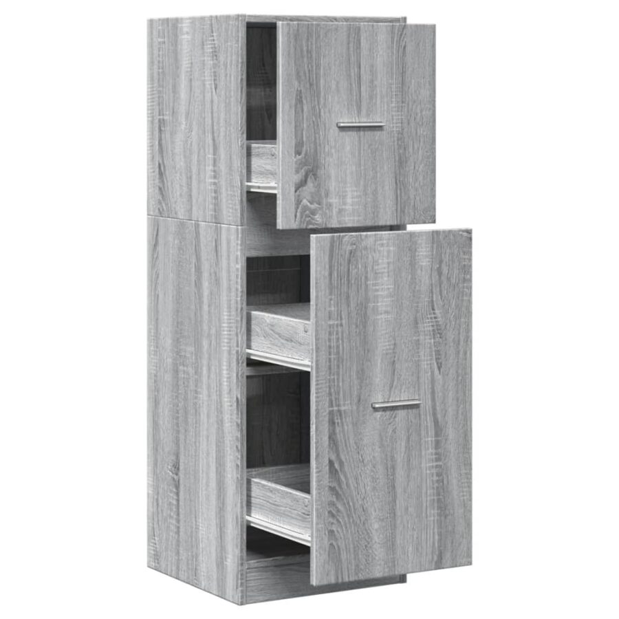Apothekerskast 40x41x118 cm bewerkt hout grijs sonoma eiken - Afbeelding 2