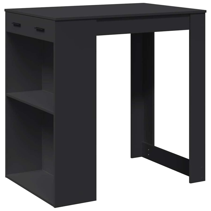 Bartafel 102x70x103,5 cm bewerkt hout zwart - Afbeelding 2