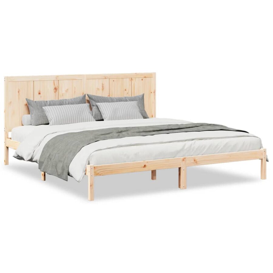 Bedframe extra lang zonder matras massief hout 180x210 cm - Afbeelding 2