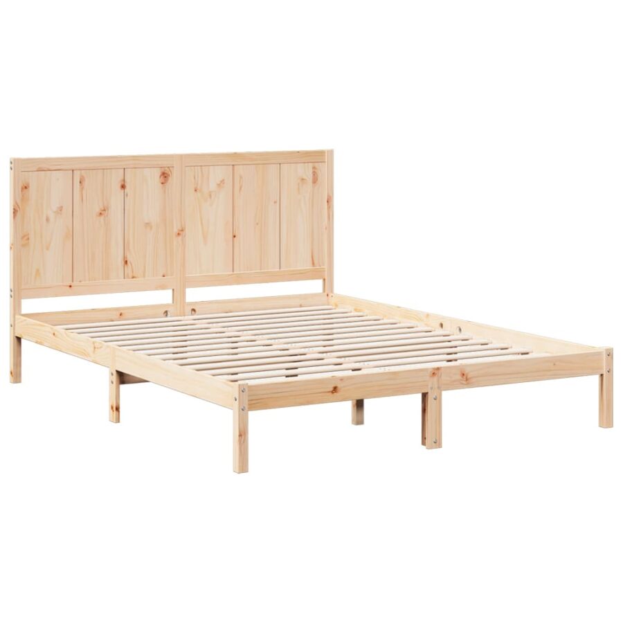 Bedframe extra lang zonder matras massief hout 180x210 cm - Afbeelding 3