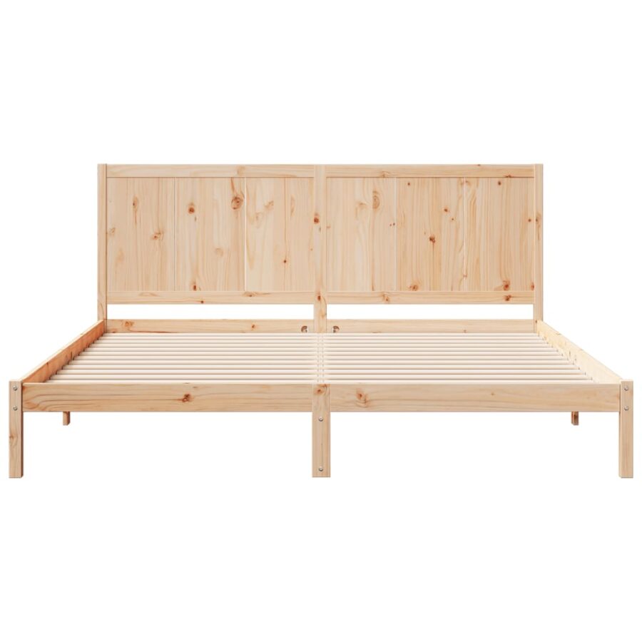 Bedframe extra lang zonder matras massief hout 180x210 cm - Afbeelding 4