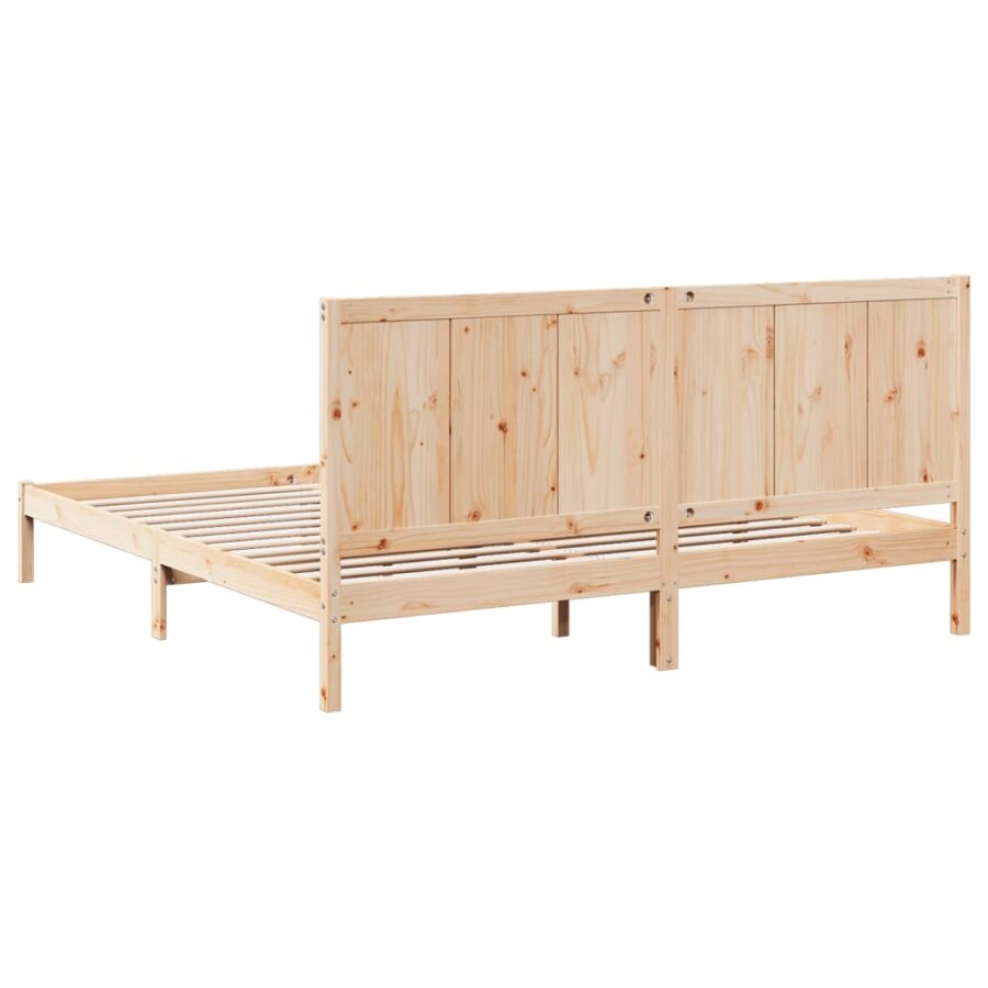 Bedframe extra lang zonder matras massief hout 180x210 cm - Afbeelding 6
