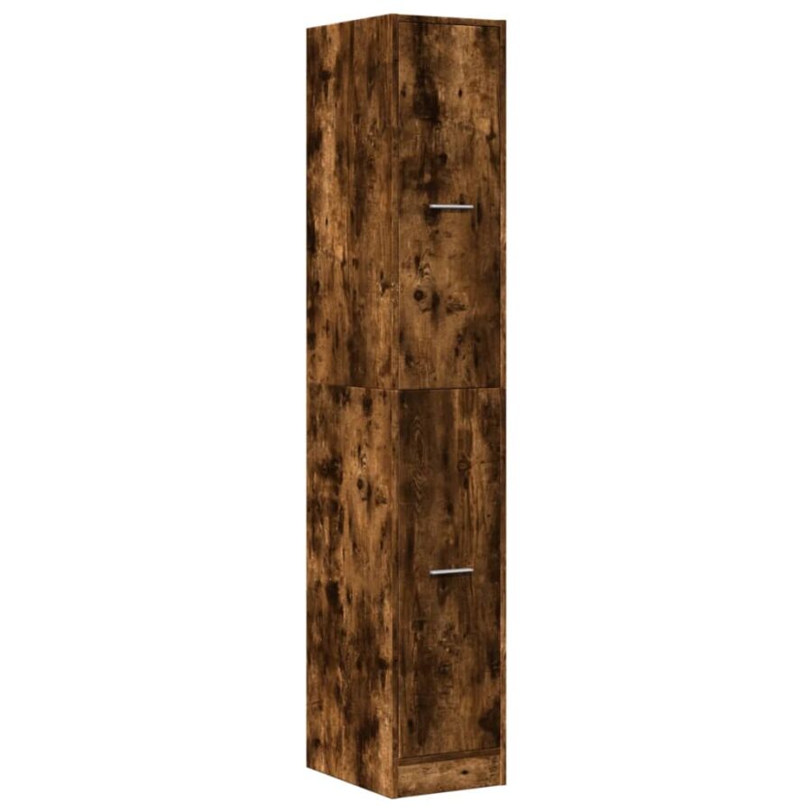 Apothekerskast 30x41x174,5 cm bewerkt hout gerookt eikenkleurig - Afbeelding 3