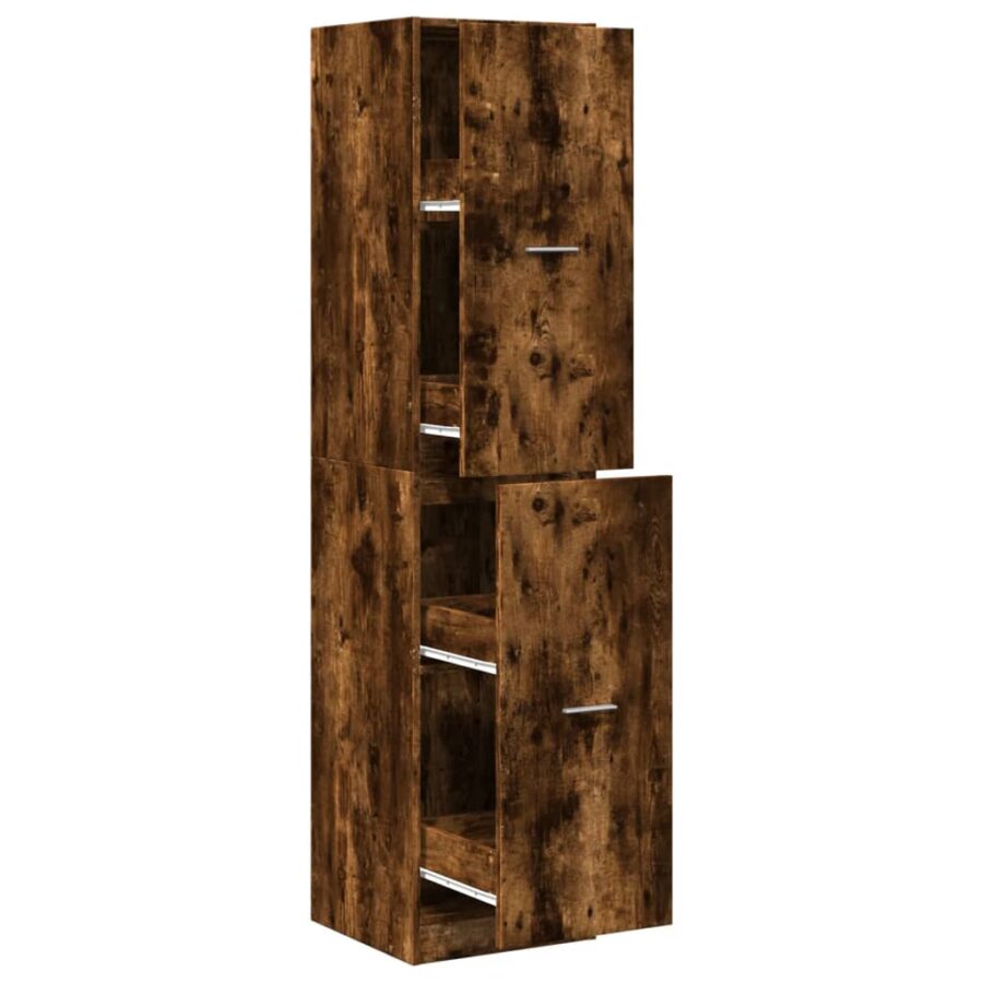 Apothekerskast 40x41x174,5 cm bewerkt hout gerookt eikenkleurig - Afbeelding 2