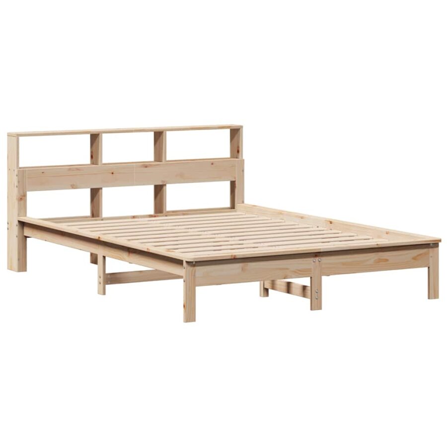 Bed met boekenkast zonder matras massief grenenhout 150x200 cm - Afbeelding 7