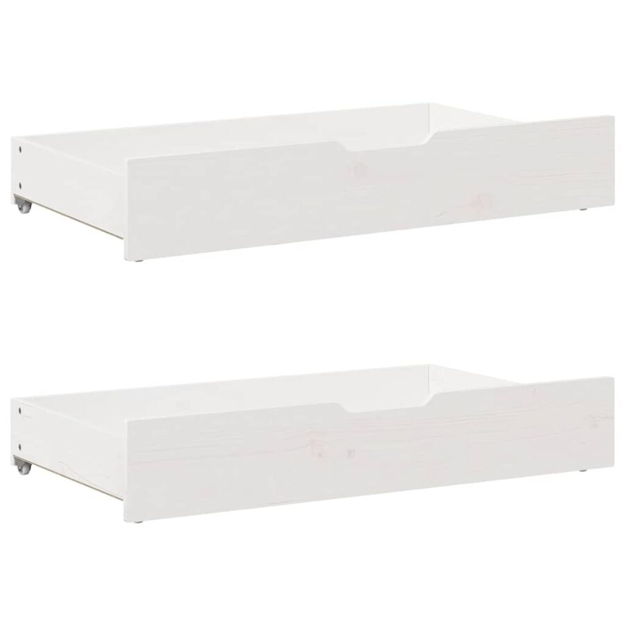 Bed met boekenkast zonder matras grenenhout wit 135x190 cm - Afbeelding 8