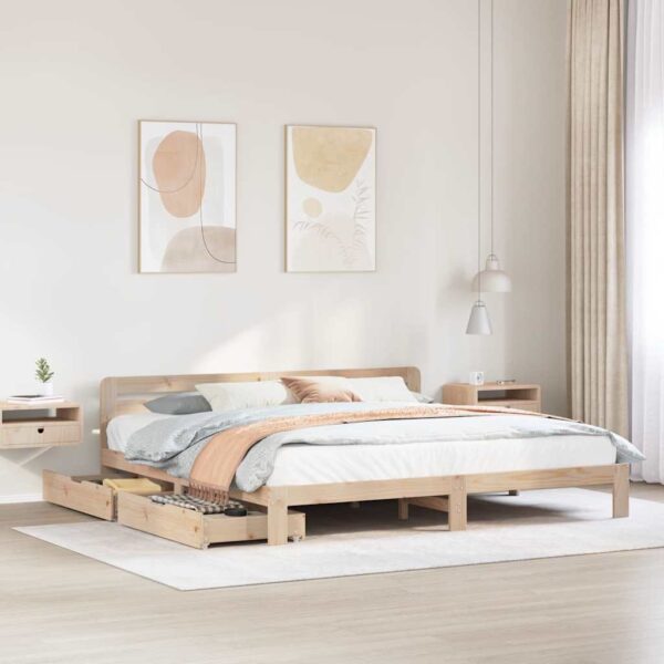 Bedframe zonder matras massief grenenhout 180x200 cm