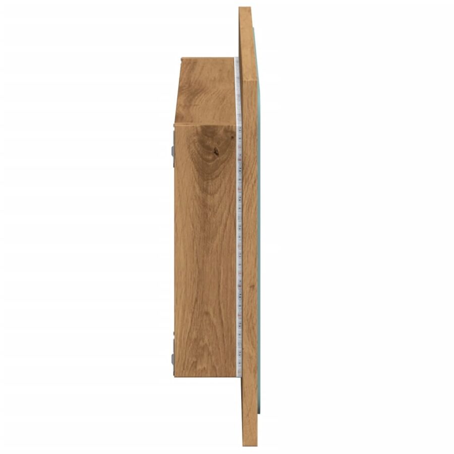 Badkamerspiegel met LED 60x8,5x38 cm artisanaal eikenkleurig - Afbeelding 7