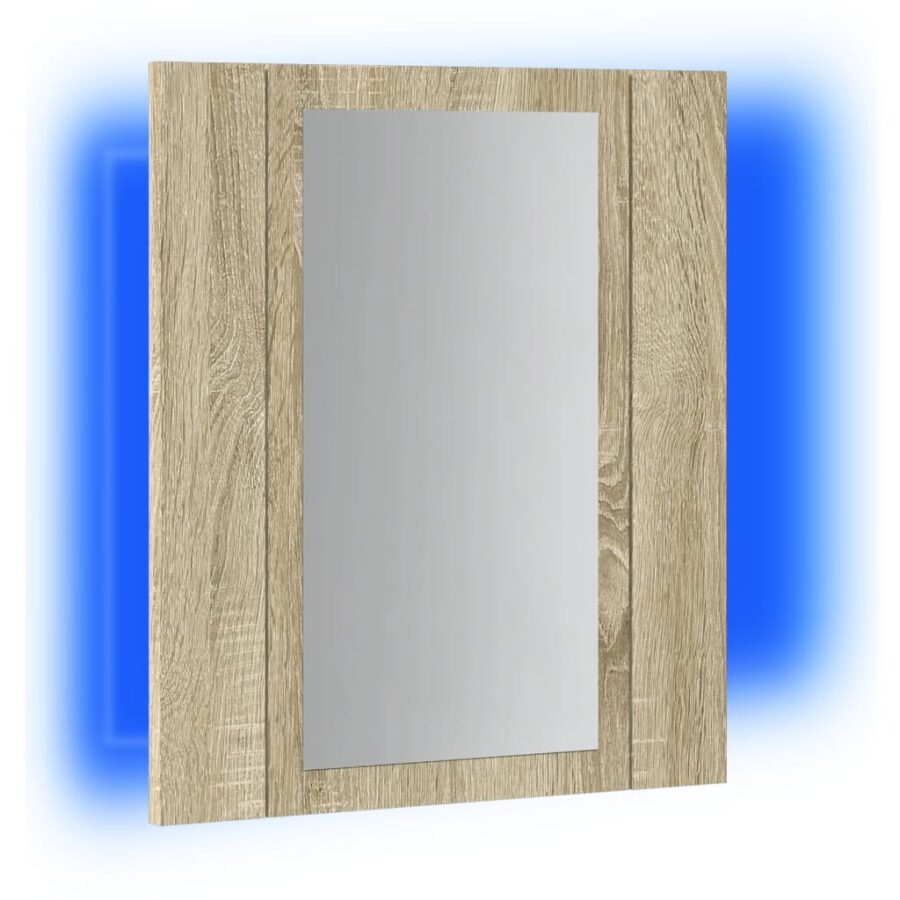 Badkamerspiegelkast met LED 40x12x45 cm sonoma eikenkleurig - Afbeelding 3