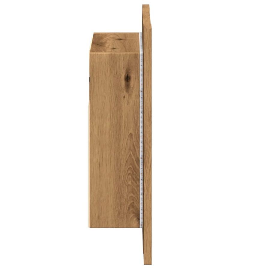 Badkamerspiegelkast LED 40x12x45 cm bewerkt hout artisan eiken - Afbeelding 9