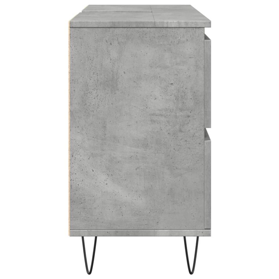 Badkamerkast 80x33x60 cm bewerkt hout betongrijs - Afbeelding 5