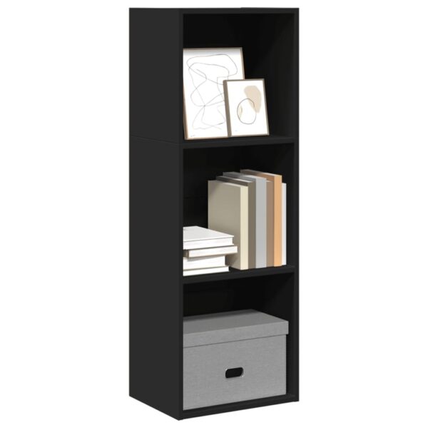 Boekenkast 40x30x114 cm bewerkt hout zwart
