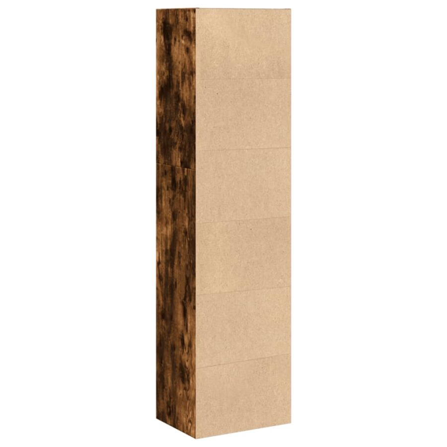 Boekenkast 40x30x152 cm bewerkt hout gerookt eikenkleurig - Afbeelding 6