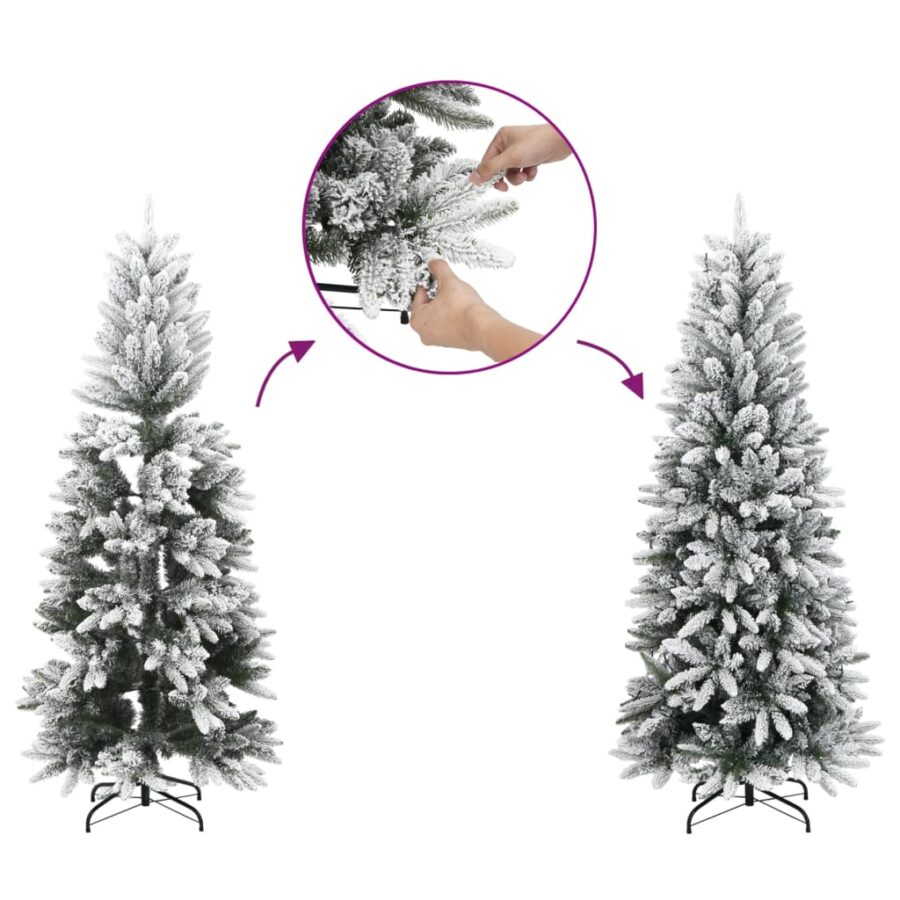 Kunstkerstboom met 150 LED's en sneeuw 120 cm - Afbeelding 5