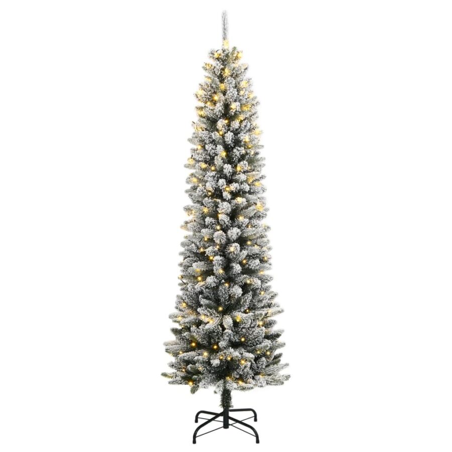 Kunstkerstboom met 150 LED's en sneeuw 120 cm - Afbeelding 2
