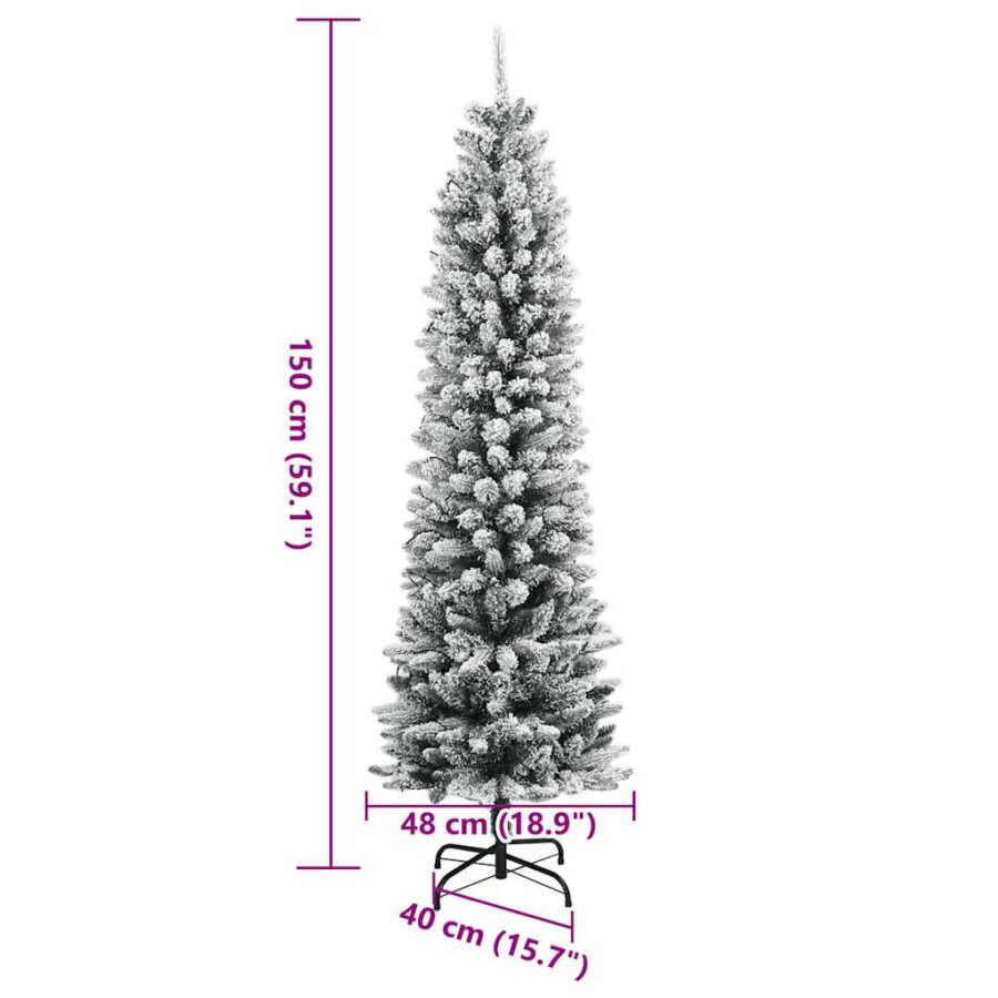Kunstkerstboom met 150 LED's en sneeuw 150 cm - Afbeelding 12
