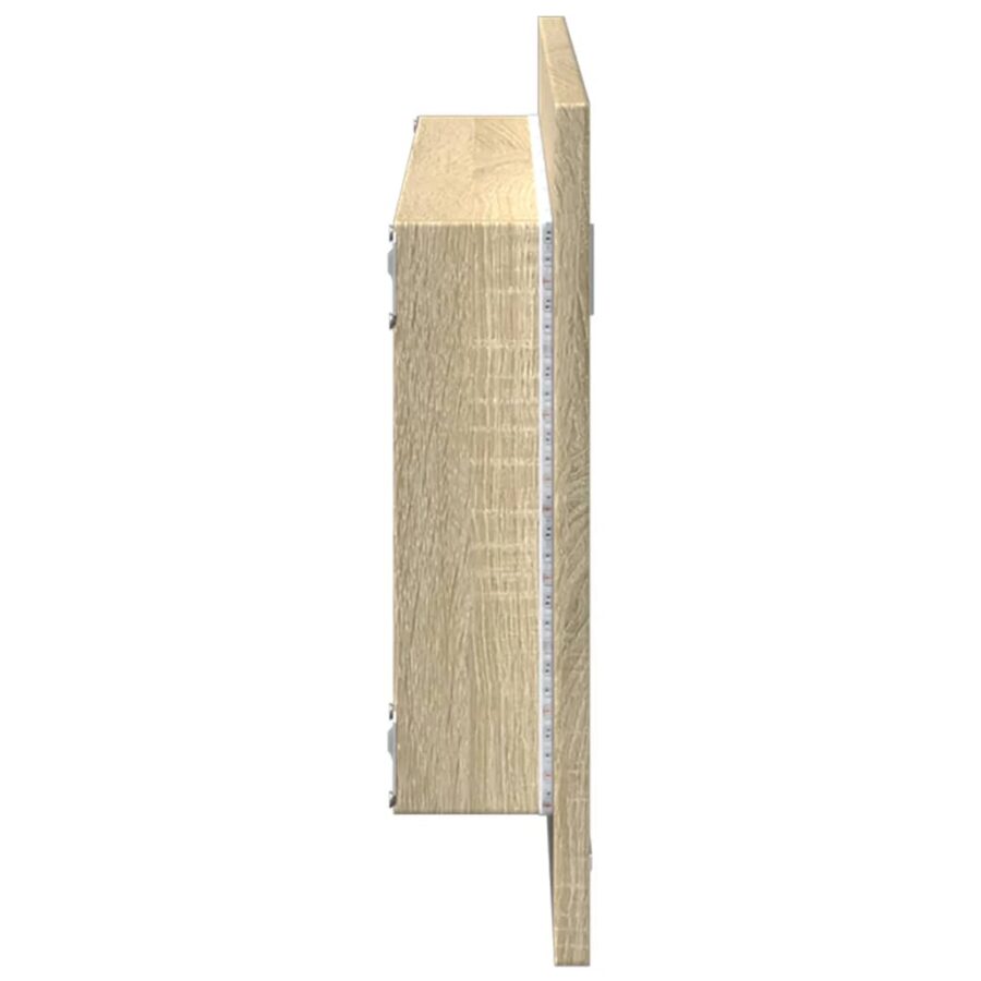 Badkamerspiegel met LED 100x8,5x37 cm bewerkt hout sonoma eiken - Afbeelding 7