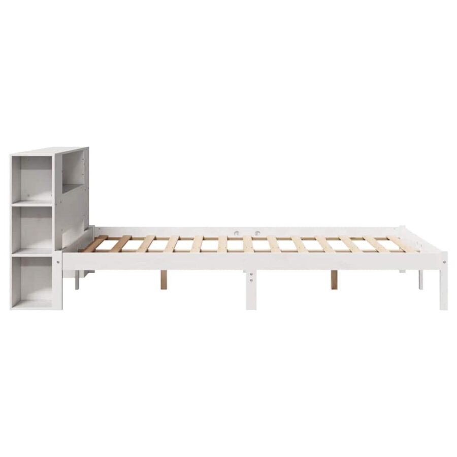 Bed met boekenkast zonder matras grenenhout wit 120x200 cm - Afbeelding 7