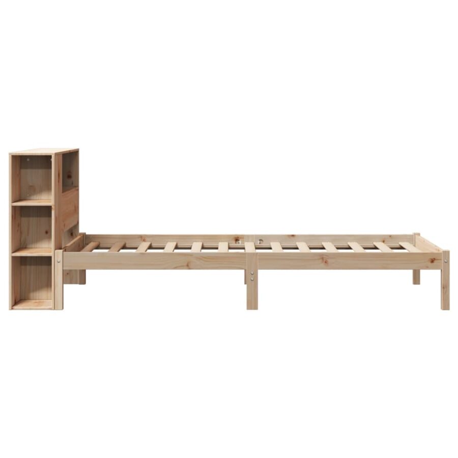 Bed met boekenkast zonder matras massief grenenhout 100x200 cm - Afbeelding 7