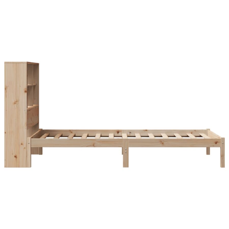 Bed met boekenkast zonder matras massief grenenhout 100x200 cm - Afbeelding 7