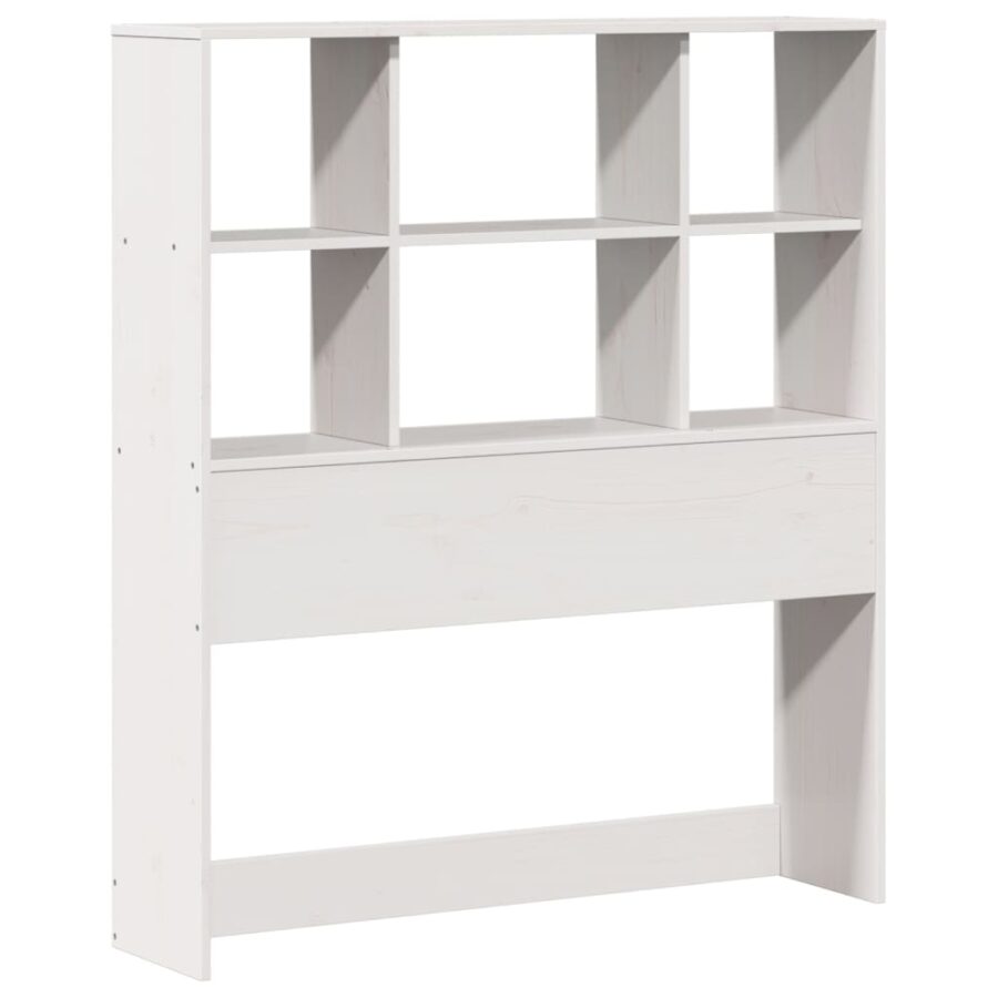 Bed met boekenkast zonder matras grenenhout wit 100x200 cm - Afbeelding 6