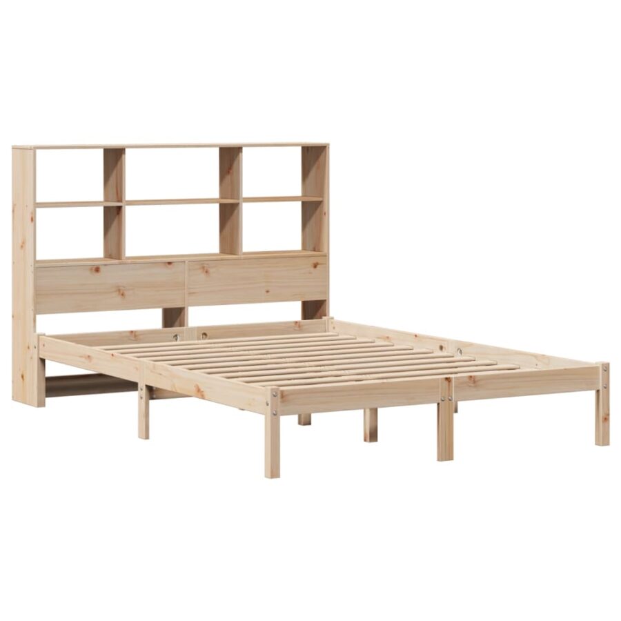 Bed met boekenkast zonder matras massief grenenhout 140x200 cm - Afbeelding 3