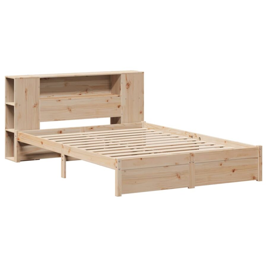 Bed met boekenkast zonder matras massief grenenhout 120x200 cm - Afbeelding 3