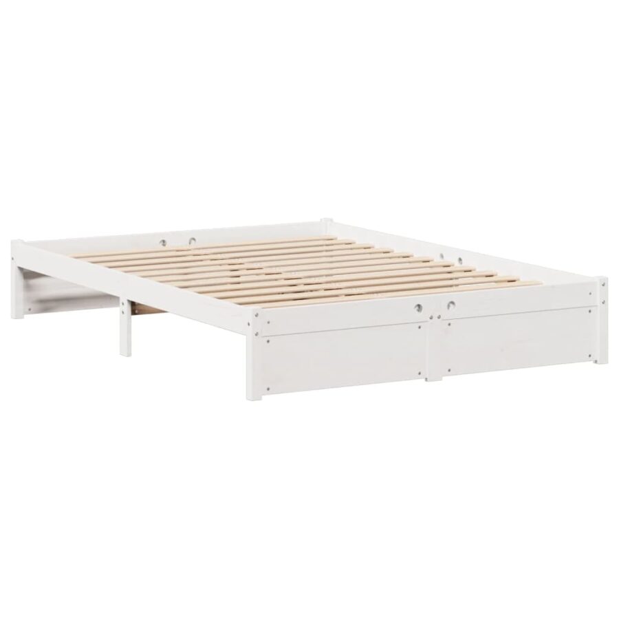 Bed met boekenkast zonder matras grenenhout wit 120x200 cm - Afbeelding 8