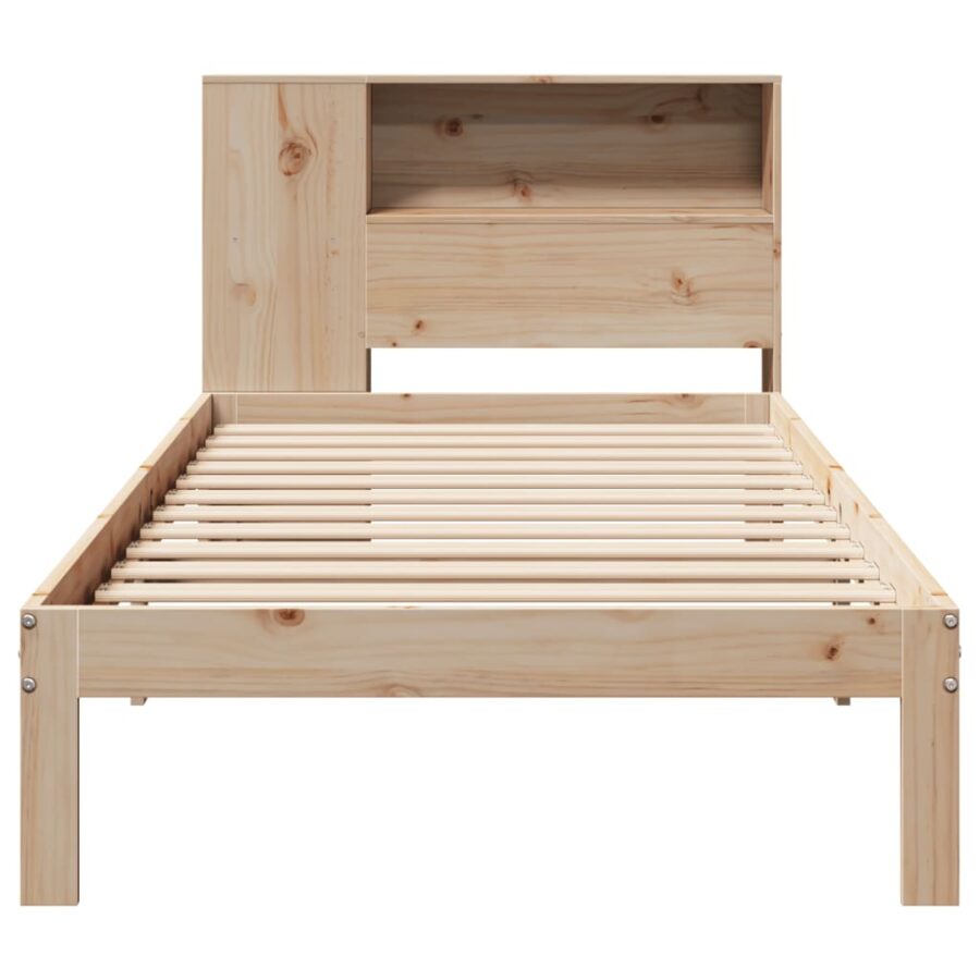 Bed met boekenkast zonder matras massief grenenhout 100x200 cm - Afbeelding 4