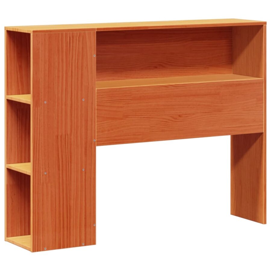 Bed met boekenkast zonder matras grenenhout wasbruin 90x200 cm - Afbeelding 6