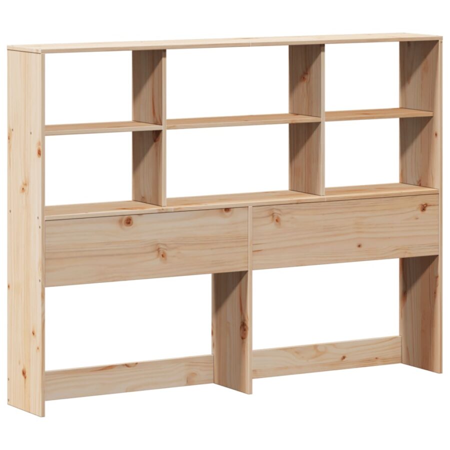 Bed met boekenkast zonder matras massief grenenhout 140x190 cm - Afbeelding 6