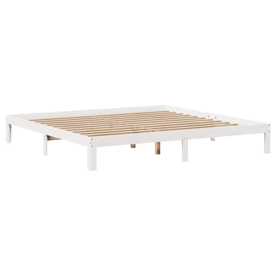 Bed met boekenkast zonder matras grenenhout wit 180x200 cm - Afbeelding 5