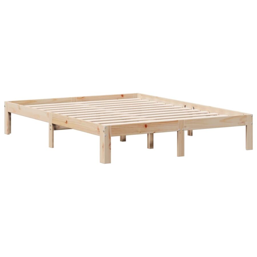 Bed met boekenkast zonder matras massief grenenhout 150x200 cm - Afbeelding 8