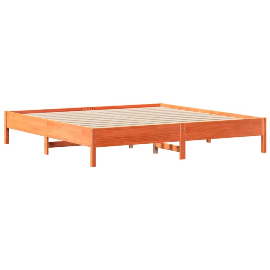 Bed met boekenkast zonder matras grenenhout wasbruin 180x200 cm - Afbeelding 8