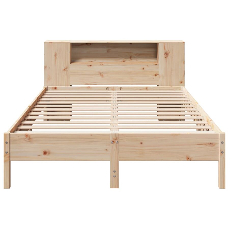 Bed met boekenkast zonder matras massief grenenhout 120x190 cm - Afbeelding 4