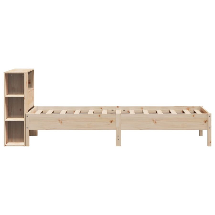 Bed met boekenkast zonder matras massief grenenhout 90x200 cm - Afbeelding 5