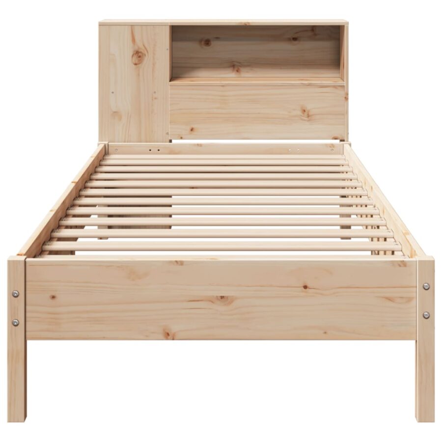 Bed met boekenkast zonder matras massief grenenhout 75x190 cm - Afbeelding 4