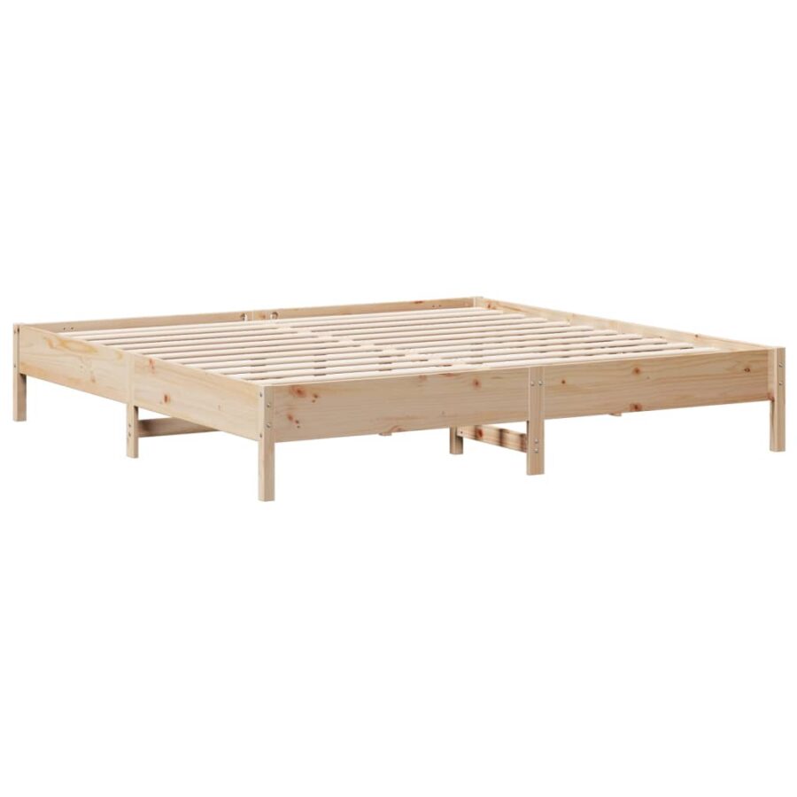 Bed met boekenkast zonder matras massief grenenhout 180x200 cm - Afbeelding 8