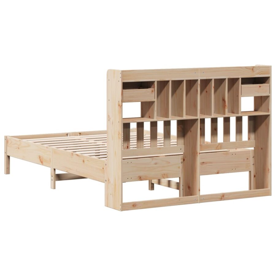 Bed met boekenkast zonder matras massief grenenhout 160x200 cm - Afbeelding 6