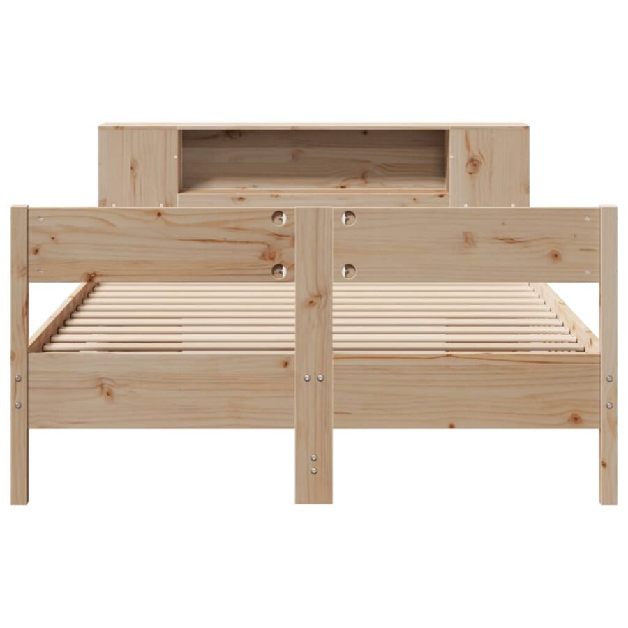 Bed met boekenkast zonder matras massief grenenhout 140x200 cm - Afbeelding 4